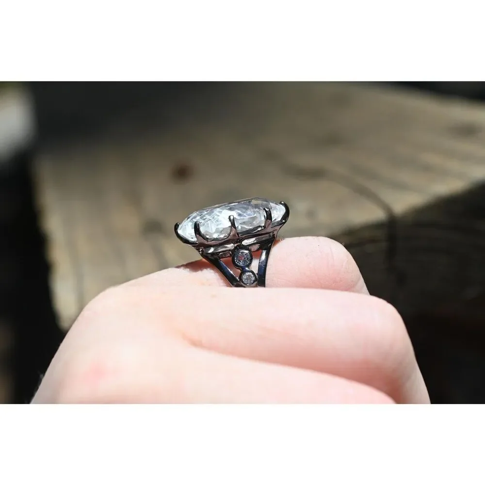 26 carat quartz ring, solitaire size 8